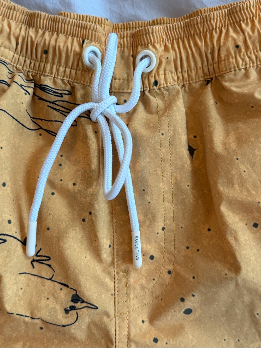 Saturdays New York City Mustard and Rust Scenic Swim Trunks - Picture 3 of 6